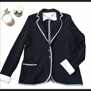 MNG by Mango Black Knit Blazer Jacket Size XL